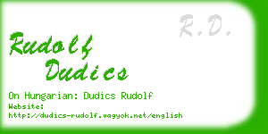 rudolf dudics business card